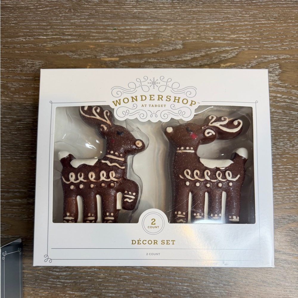 TARGET WONDERSHOP CHRISTMAS GINGERBREAD Deer DECOR 2PK